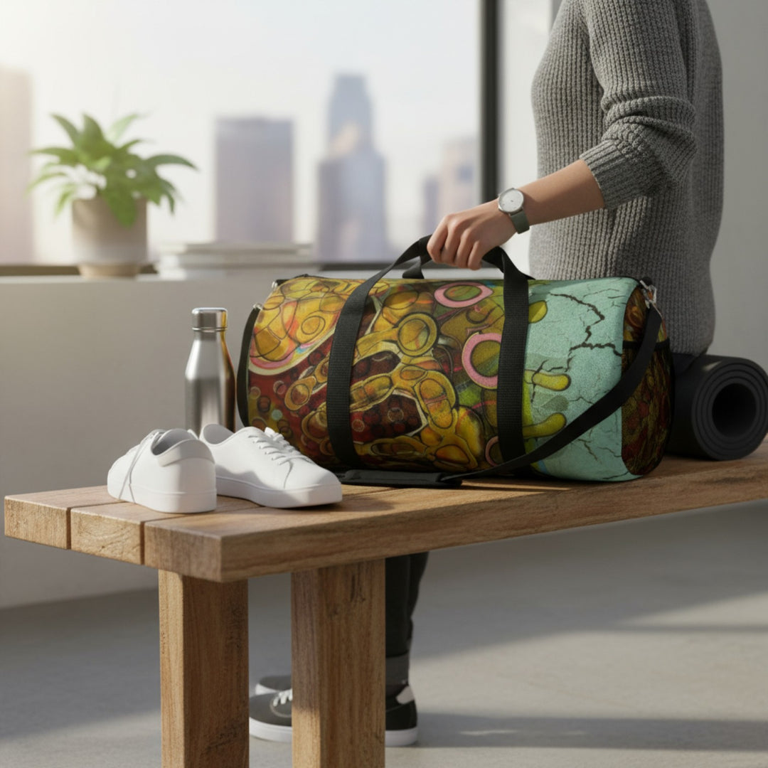 Watercolor Transformation Duffel Bag – Artistic Travel Gym Bag & Unique Gift