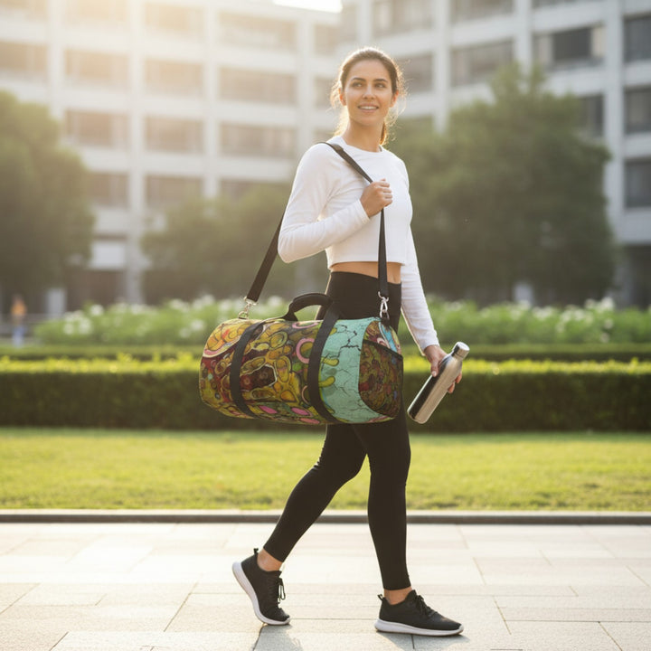 Watercolor Transformation Duffel Bag – Artistic Travel Gym Bag & Unique Gift