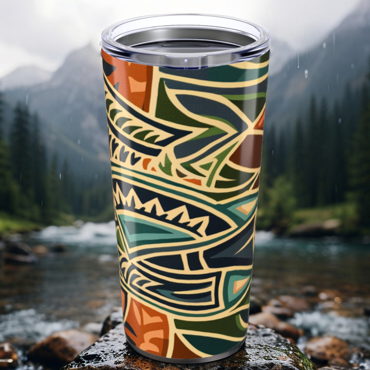 Tumbler 20oz - Orange Tribal