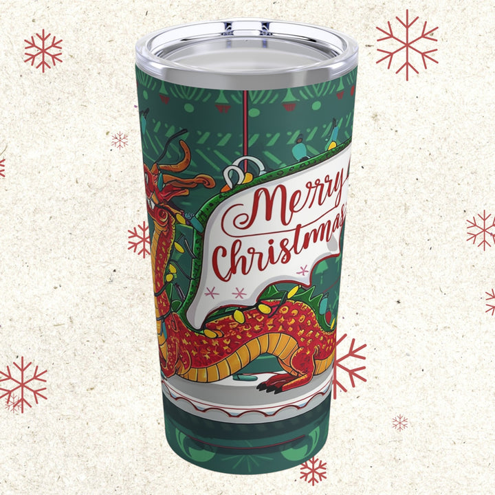 Tumbler 20oz - Merry Christmas Dragon