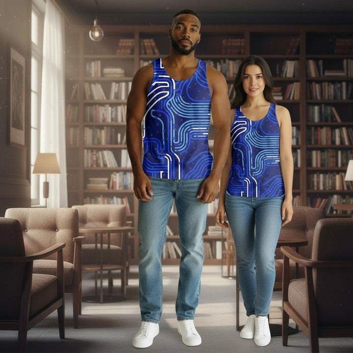 Circuit Board Design Unisex Tank Top - Stylish Tech-Inspired Summer Wear
