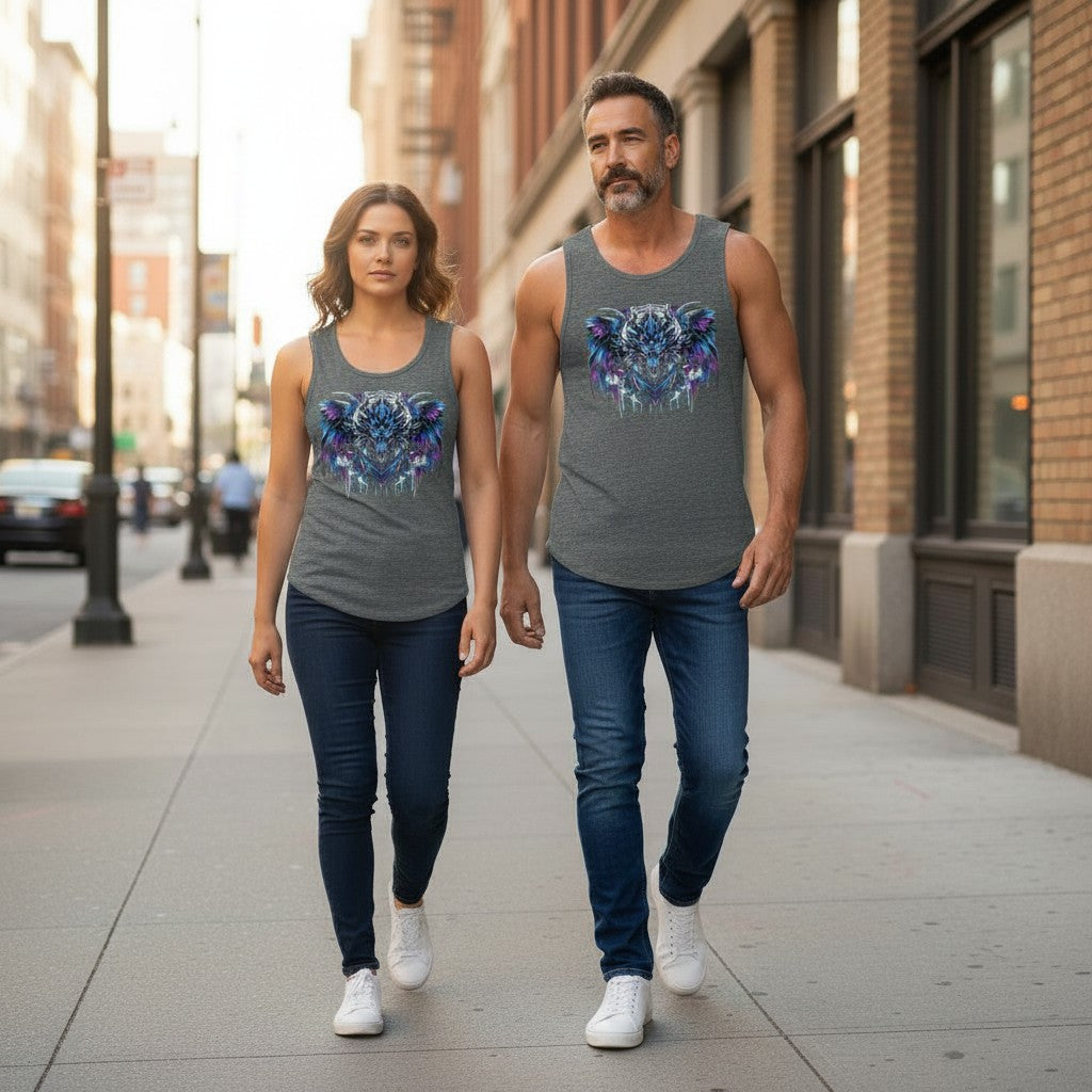 Women's Flowy Scoop Muscle Tank - Blue Electric Dragon