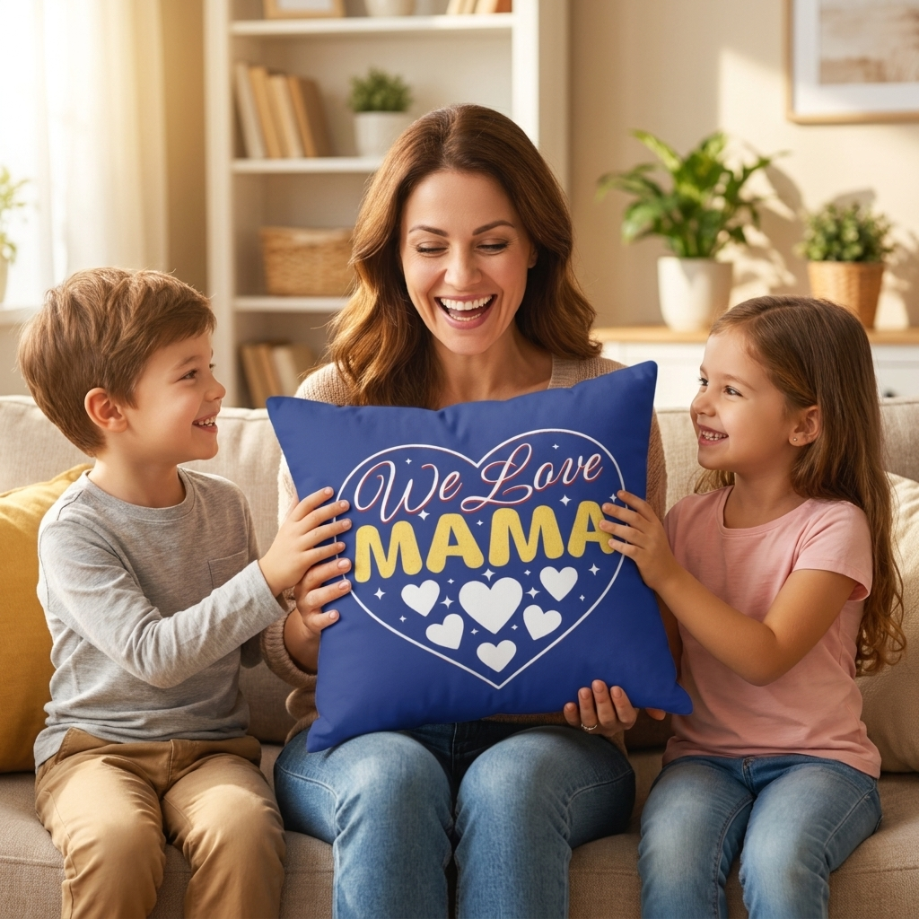 Spun Polyester Square Pillow - We Love Mama