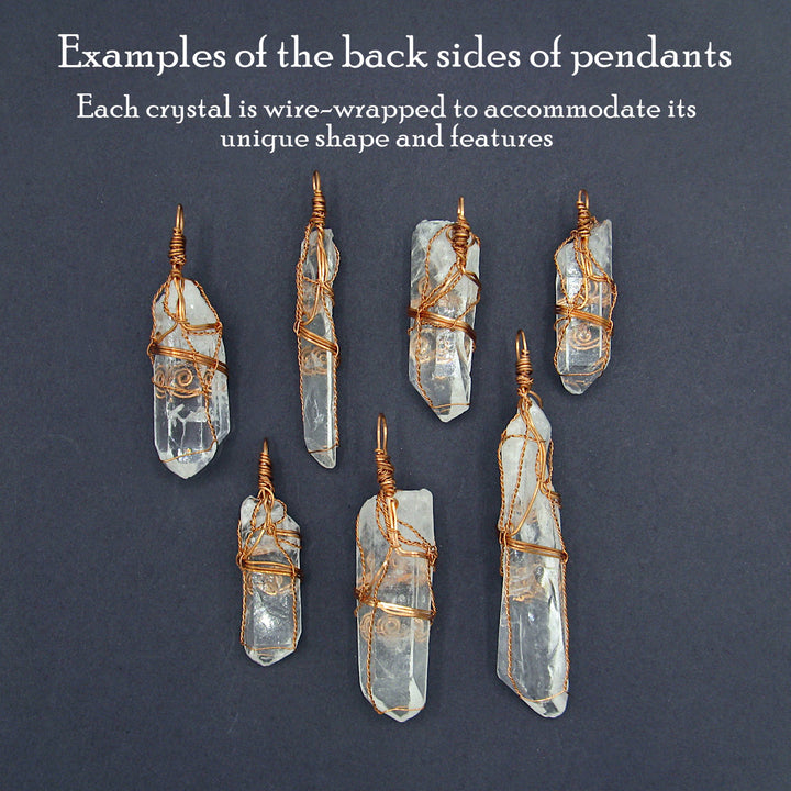 Raw Quartz Crystal Copper Pendant | Handmade Wire Wrapped Necklace
