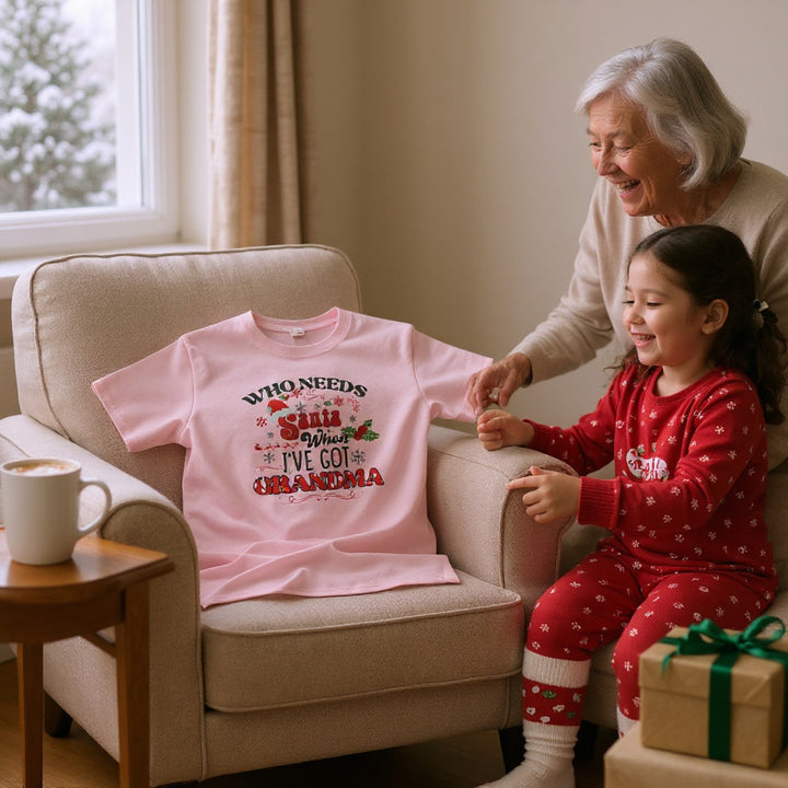 Kids Heavy Cotton™ Tee - Who Needs Santa When I Have Grandma