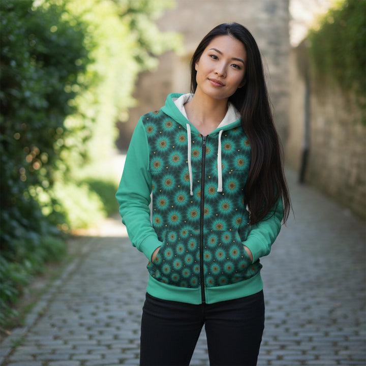 Unisex Zip Hoodie -Green Gardens