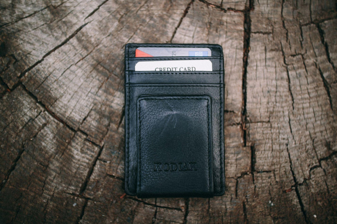 Leather Money Clip Wallet | Minimalist Magnetic Front Pocket Wallet