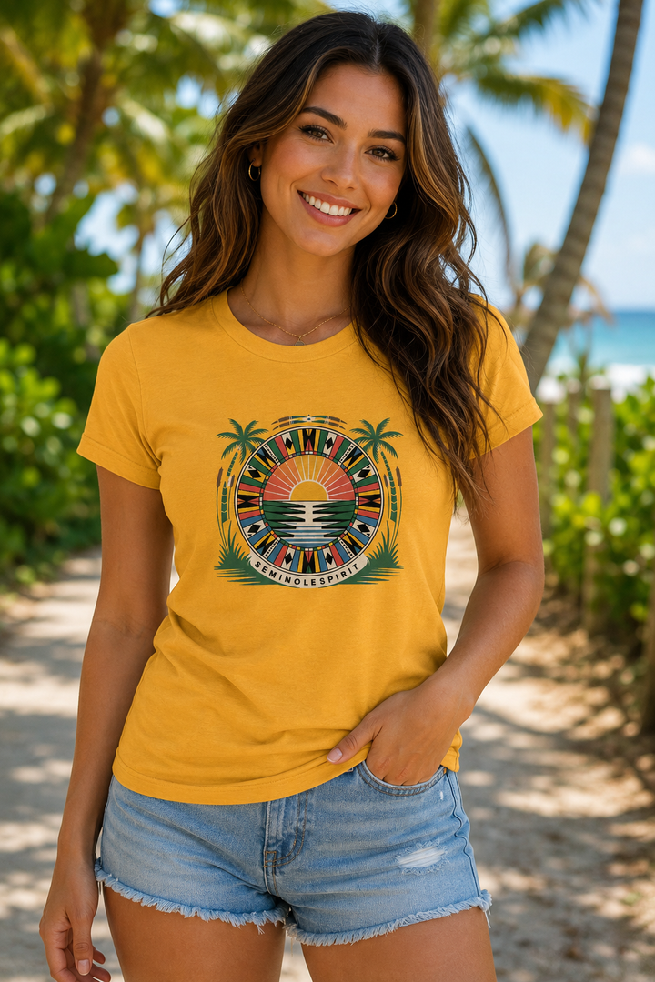 Seminole Sunset Vibes Women’s Tee – Summer Beachwear Casual Top & Vacation Style Gift