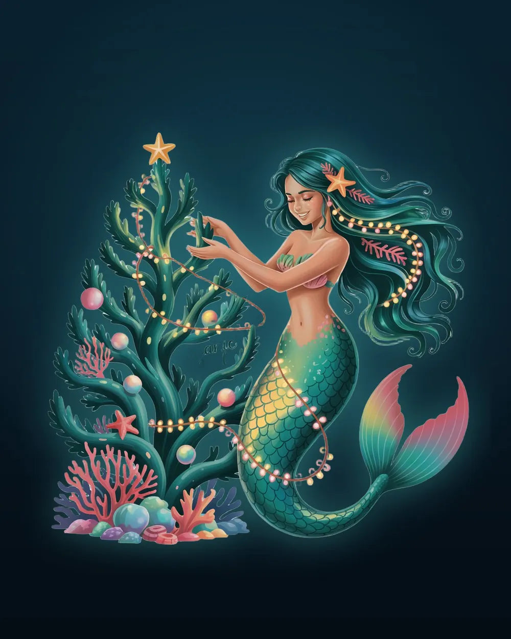 A merry mermaid Christmas